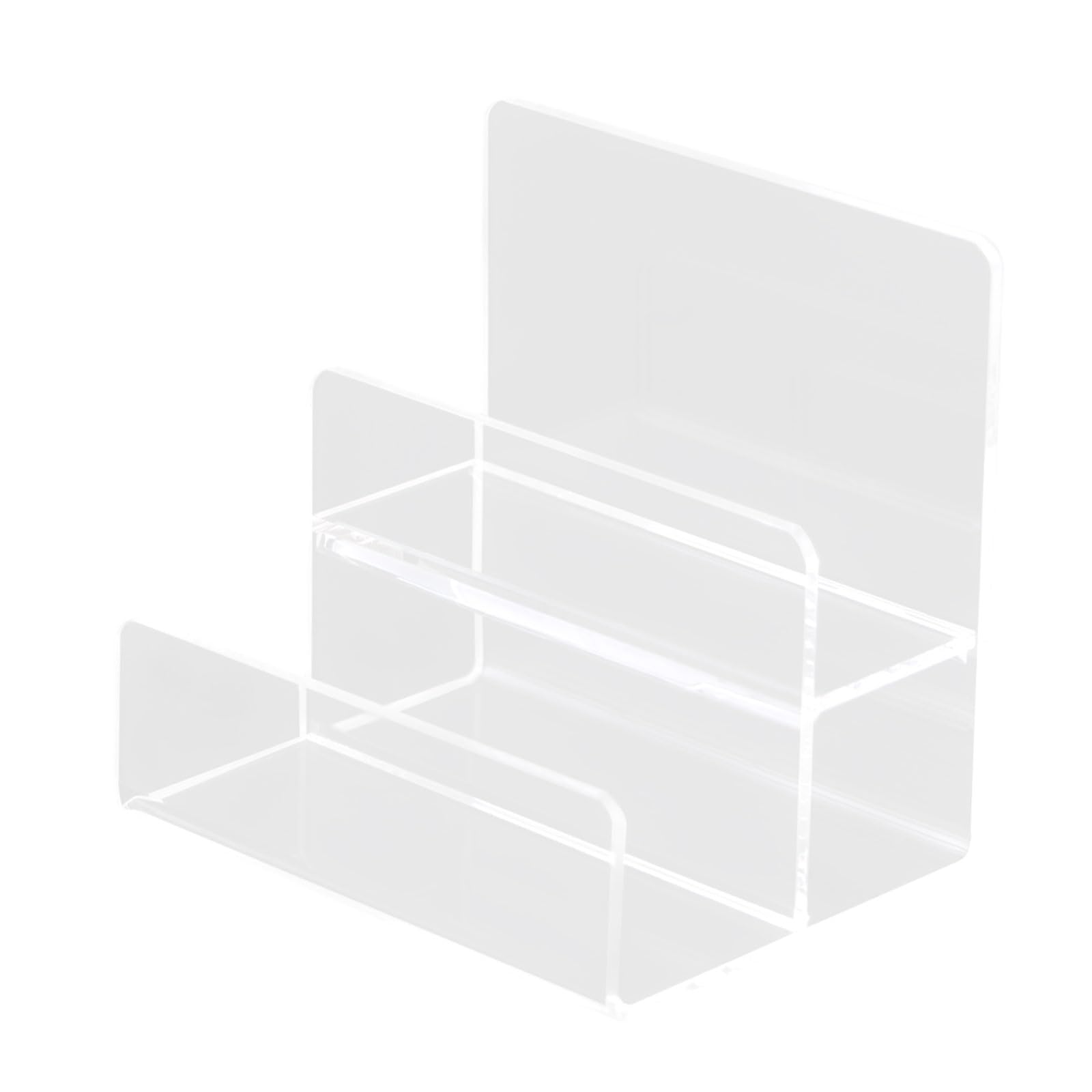 Hsioluted Sturdy Acrylic Display Rack with Sloped Design Multilayer Storage for Accessories Organization Acrylic Storage Rack