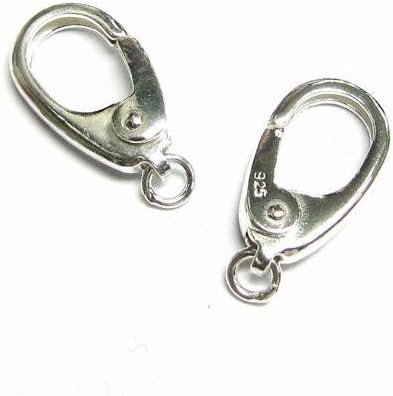 1pc .925 Sterling Silver Oval Lobster Clasp Bead 7.5mm X 13mm /Findings/Bright