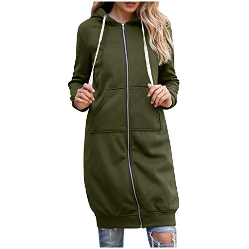 Long Hoodies for Women Zip Up Jacket Casual Comfort Plain Oversized Hoodie Hooded Tunic Sweatshirt Zipper Fall Coats2