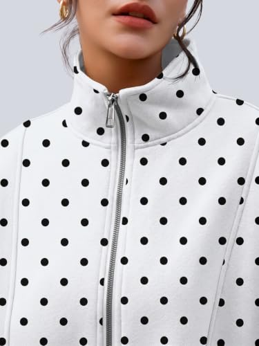 Image of AUTOMET Women's Quarter Zip Oversized Sweatshirt Fleece Mock Neck Pullover