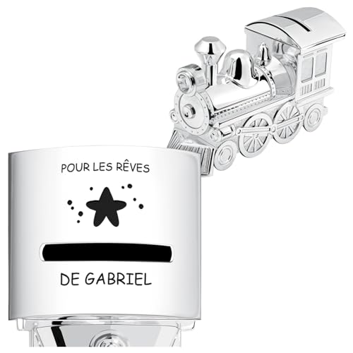 Maverton Tirelire Personnalisable en Métal Argenté pour garçon - Tirelire Enfant Épargne en...