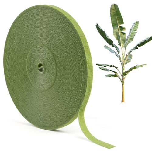 30 m de bande Velcro pour plantes, 10 mm, réutilisable, pour plantes grimpantes, plantes d'intérieur - Vert herbe