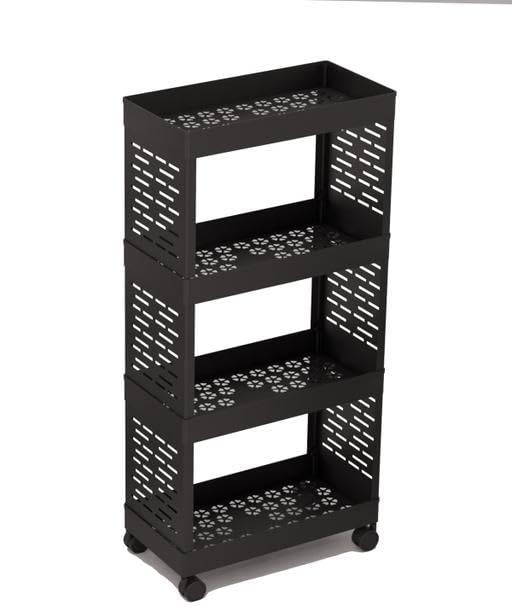 GAJSHREE 758 4 Layer Plastic Kitchen Storage Trolley Rack | Caster Wheels, Rolling Utility Cart, Slide Out Storage, Design 126-image-37