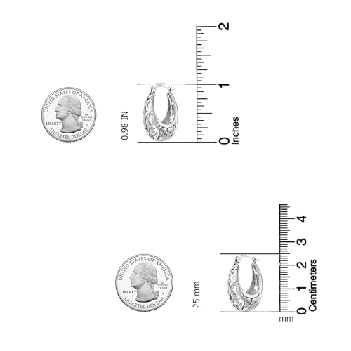 LeCalla 925 Sterling Silver Hoop Earrings | Women's Chunky Filigree Hoop Earrings | Antique Filigree Cut Earring | Lightweight & Hypoallergenic Vintage Hoops Earring for Women4