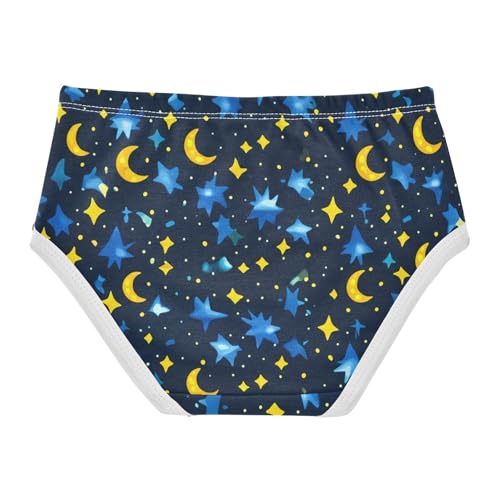 Night Sky Yellow Blue Stars Moons Toddler Underwear Floral 2t Cotton Panties for Girl Animal Underpants Briefs2