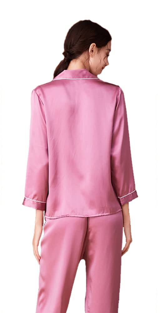 Camicia da notte in seta da donna 100% puro gelso seta naturale pigiama Set di seta pigiami da donna con confezione regalo