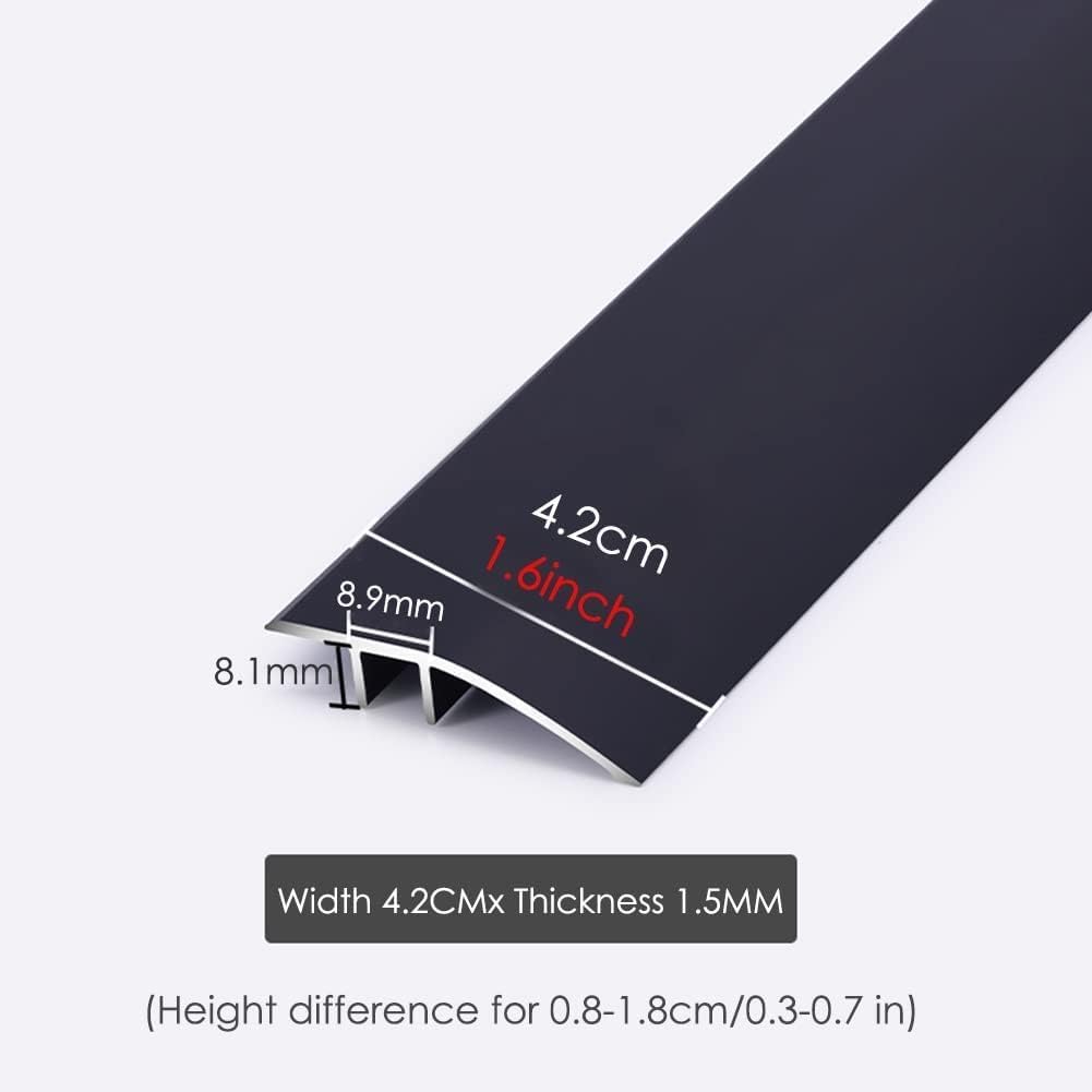 Floor Transition Strip Carpet to Tile, Modern Aluminum Floor Edging Trim, 4.2cm Wide, Easy to Install, 90cm(Style1)