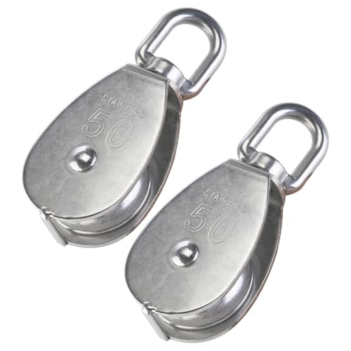 Poulies de levage à roulement fluide Jojofuny en inox de 50 mm