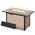 Nuu Garden 43" Propane Fire Pit, CSA-Listed Outdoor Fire Pit Table, 50000 BTU Gas FirePit with Lid, Glass Wind Guard, Glass Beads, 2-in-1 Rectangular FirePit for Outside Backyard Patio, Light Brown