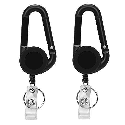 2 Pack Retractable Keychain, HUAZHUN Retractable ID Badge Holder with