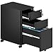 Produktbild YITAHOME Rollcontainer, Abschließbar Rollcontainer mit 3 Schubladen, Metall Mobiler Aktenschrank Büroschrank mit Rollen für A4, Legal, Letter Home-Office, Hängeregistratur, Schwarz, 46 x 30 x 59cm