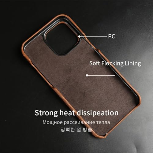 Étui en cuir autruche de luxe rouge pour iPhone 15 Pro Max - 5