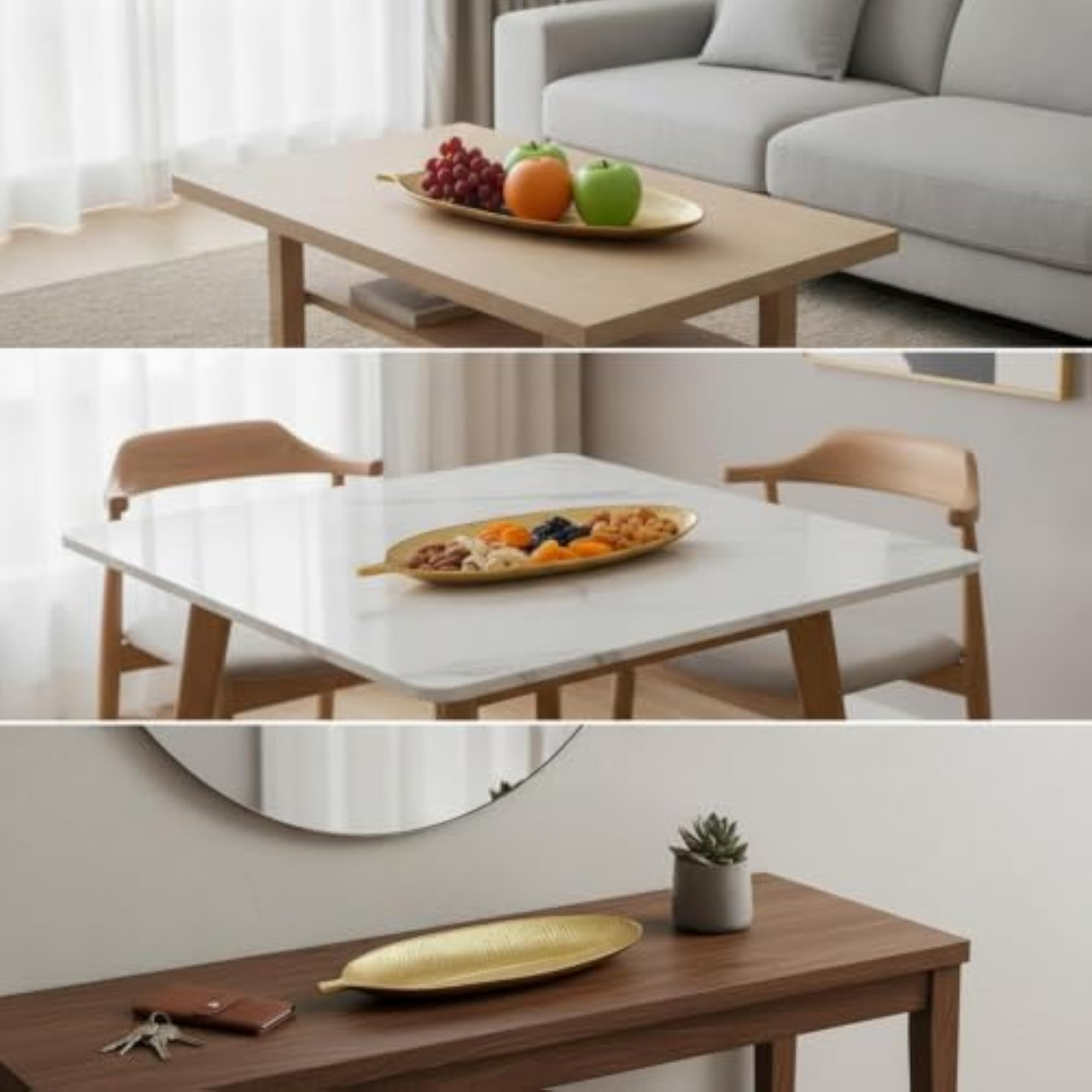 Gold Decorative Fruit Tray for Coffee Table