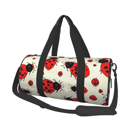 Travel Duffel Bag Lightweight Carry On Weekender Overnight Bags Red Ladybug Sports Tote Gym Backpack with Adjustable Strap Hospital Bags Foldable Luggage Bag for Women Men