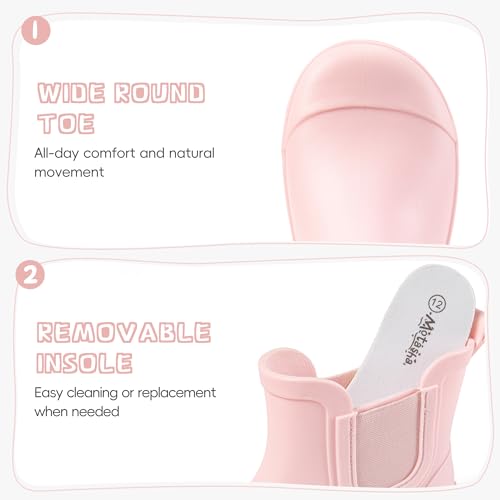 Image of Motasha Chelsea Rain Boots for Girls Boys Waterproof Toddler to Big Kids