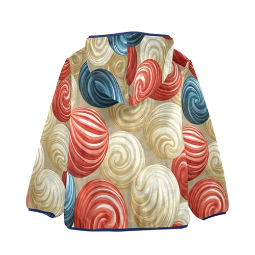 Colorful Swirls on Background Toddler Fleece Jacket Girl Boys Hooded Fleece Jacket Coat Warm Outwear Zip-up 3-10T2