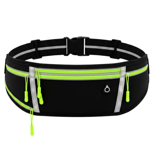 Adiwo Riñonera Deportiva, Cinturón para Correr con Porta Botella, Negro