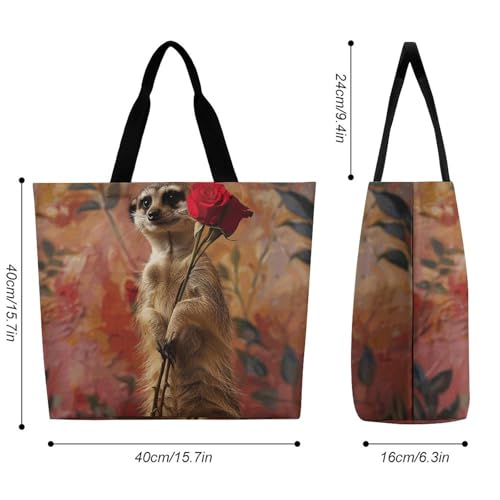 Owl And Flower Beach Bag Reusable Tote Bag Foldable Grocery Bags Women Shopping Bags for Daily Essentials2