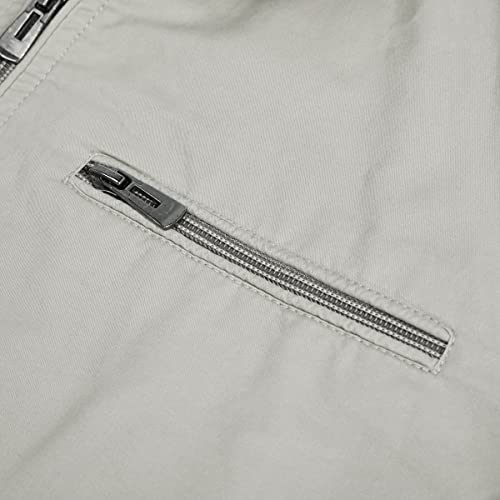 YOUTHUP Blouson D'été Légère pour Homme Veste de Sport Cargo Décontractée Blousons Aviateur à col Montant Homme, Gris, L - Image 8