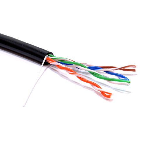 kenable External CAT5e Outdoor Ethernet Cable Full Copper 24AWG UTP Reel UV Resistant Waterproof PE Sheath 50m Black - Image 2