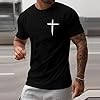 Men's T-Shirt with Crew Neck Short Sleeves for Stylish Print Designs, black, M #1