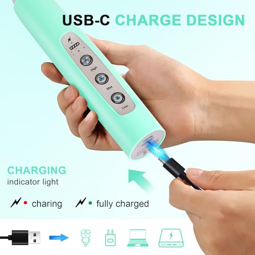 Image of YUSWKO Baby Blue Handheld Milk Frother Wand for Coffee, Rechargeable Electric Whisk with 3 Heads 3 Speeds Drink Mixer Coffee Frother For Latte, Cappuccino, Hot Chocolate, Egg