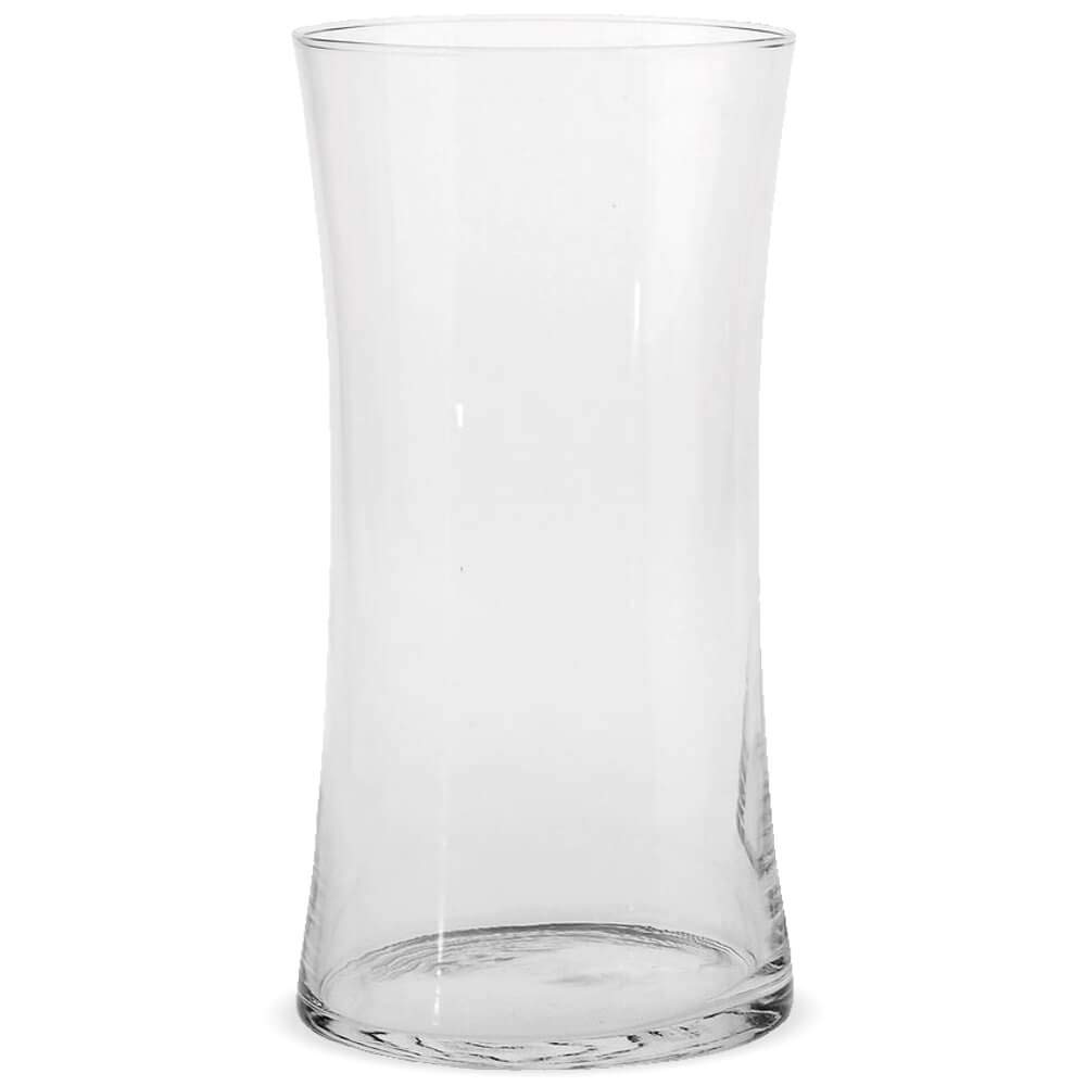 Matches21 Jarrón de cristal, jarrón decorativo, cristal transparente, ligeramente entallado, 1 unidad, diámetro de 15 x 40 cm