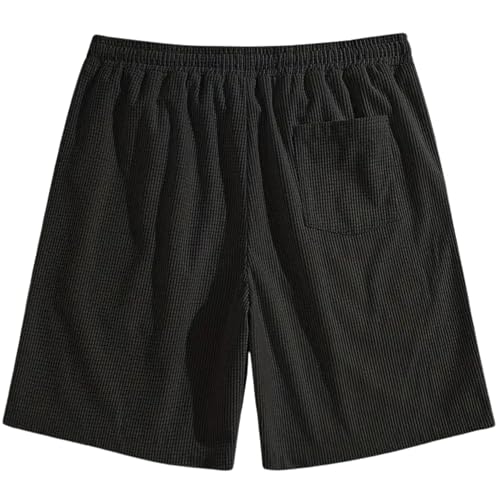 Image of FABRIPPLE Men's Slim Fit Knitted Short for Summer | Stretchable Fabric | Breathable & Lightweight | Casual Lounge Short with Elastic Waistband & Drawstring