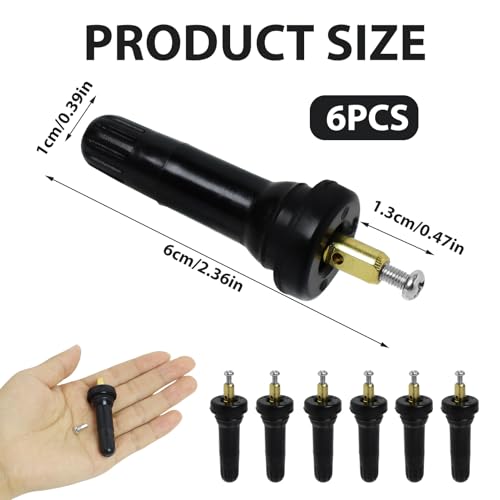 Funworth 6 Stück Rdks Reifen Sensoren, Universal Gummiventil Ersatz Schrader 5033, Reifendrucksensor Ventilstämme Reifendruckkontrollsystem TPMS/RDKS Ventilschaft Ventileinsätze für Auto