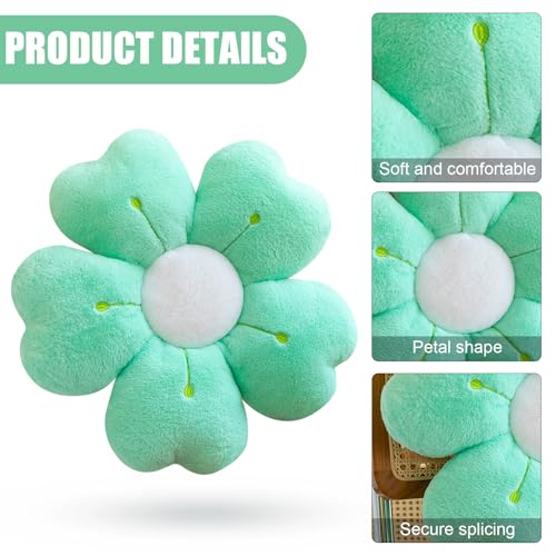 2 Stück Blumenkissen, Blumenbodenkissen,Blume Kissen Blume Sitzkissen, 35 cm blumenförmiges Kissen, süßes Blumenkissen, Blütenblattkissen, Tatami-Sitzkissen für Zuhause, Sofa, Auto (braun+grün)