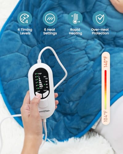 immtree Weighted Heating Pad for Deeper Pain Relief, 7lbs XXXL Size(29x24) with Fast Heat Technology, Heated Blankets for Adults, Relief for Back and Shoulder and Knee
