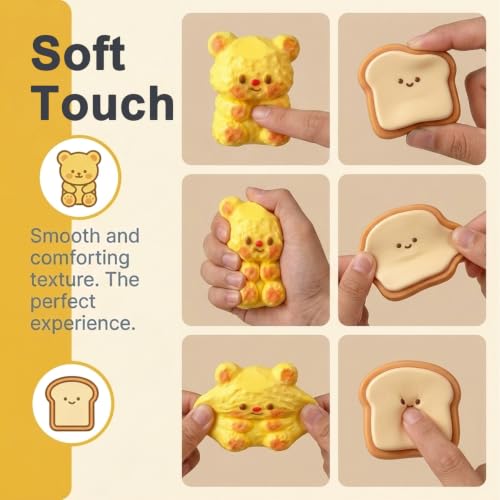 Image of PATPAT 2Pcs Slow Rise Squishy Toy Fidget Toys, Taba Squishy | Office Stress Relief Squishies Stress Ball Sensory Toy for Adults Anxiety Relief, Ideal Birthday Return Gift & Party Favors