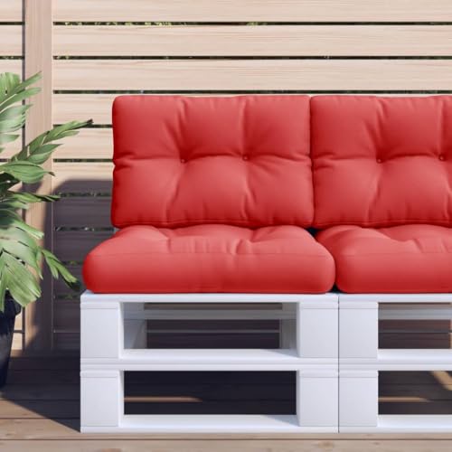 Coussin de palette rouge 50x40x12 cm en tissu confortable - 3