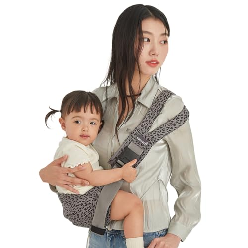 【グスケット365抱っこ紐】2WAY セカンド抱っこひも ヒップシート スリング 腰すわり?20kgまで 簡単 コンパクト 滑り止め 男女 兼用 赤ちゃん 収納ポーチ付き グスケット GOOSEKET (グレーレオパード)