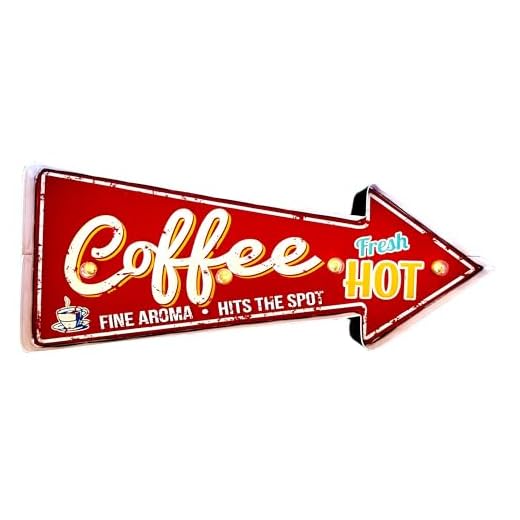 DiiliHiiri Lysande Kaffe LED-skylt Retro Skylt Cafeteria Restaurang Kök Vintagestil Metallskylt För 50-tals Heminredning Kontor Dekor Idéer