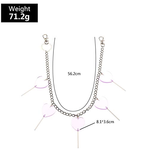 Punk Cute Body Pin Gummy Bear Mushroom Lollipop Dice Colorful Funny Belt Waist Chain Gothic Street Goth Harajuku Trousers Multi Layer Hiphop Hook Trousers Keychain Jewelry-Lollipop #TOP1