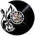 Orologio da parete in vinile rock fire chitarra decorazione design strumento musicale chitarra decorazione