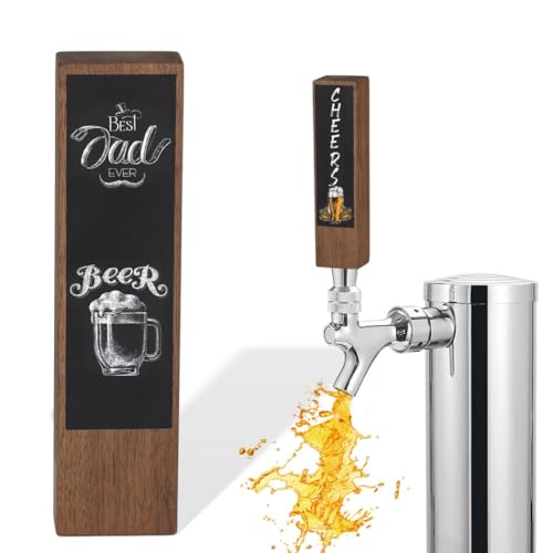 Mango de grifo de cerveza de nogal personalizable con pizarra, 8 pulgadas, ideal para sistemas de cerveza casera y Kegerator, se adapta a grifos de cerveza estándar de EE. UU