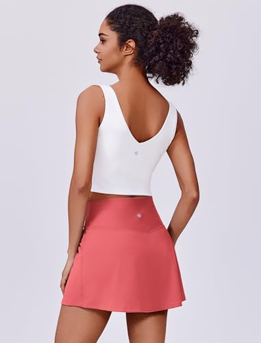 Image of PINSPARK Womens Tennis Skirt High Waisted Golf Skort with 2 Pockets Stretchy Athletic Skirts for Workout Pickleball Running