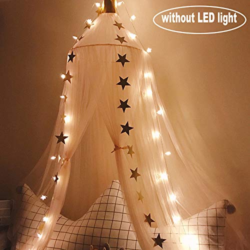 Image of Jolitac Princess Bed Canopy for Girls Room Decor Round Lace Mosquito Net Play Tent Reading Nook Canopies Yarn Girl Dome Netting Castle (Pink)