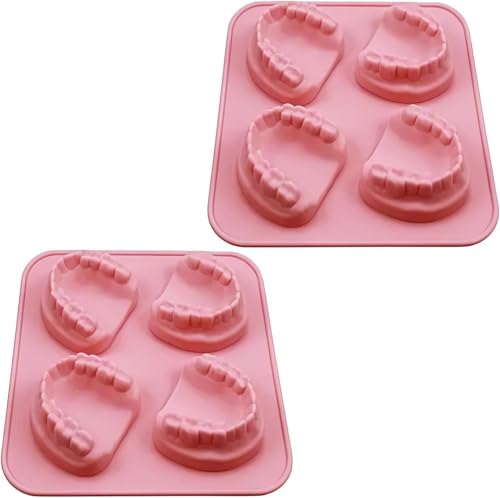 Molde para Hielos de Silicona con Forma de Dientes 2 Piezas miniatura 1