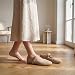 Imagen de GLAMORA Bailarinas Mujer con Hebilla Cierre Rápido Zapatos Planos Punta Redonda Mary Jane Cómodos Ajuste Seguro Borde Decorativo Cosido Calzado Primavera Verano-kaki-39