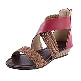 Luckycat Sandalias Mujer Plataformas Verano Cuña Piel 4 CM 