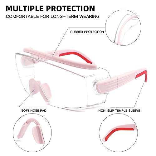 safety glasses over eyeglasses anti fog safety goggles protective glasses with adjustable frame for men women