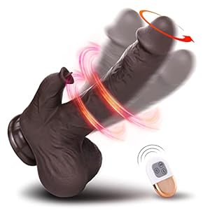 Realistische Dildo Vibratoren Heizbar Wiederaufladbarer – 360 Grad Drehung G-Punkt Stimulator 5 Teleskopfunktion 10 Vibrationsmodi Analdildo Sexspielzeug für Frauen und Männer