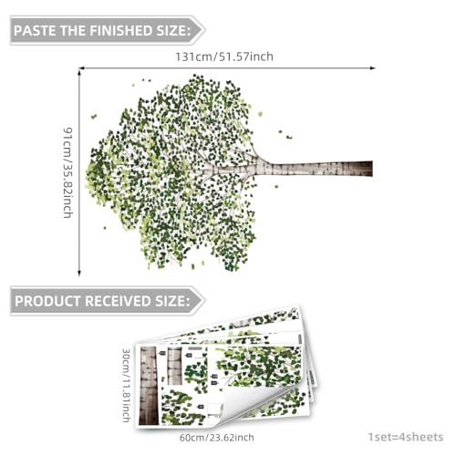 Vinilo Decorativo Grande Árbol Abedul Verde para Pared miniatura 5