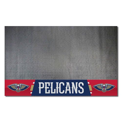 FANMATS 14213 New Orleans Pelicans Vinyl Grill Mat - 26in. x 42in. - Deck Patio Protective Mat | Oil, Flame, and UV Resistant
