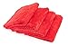 The Rag Company - Eagle Edgeless 500 (4-Pack) Professional Korean 70/30 Blend Super Plush Microfiber Detailing Towels, 500GSM, 16in x 16in, Red