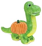 DolliBu Super Soft Green Dinosaur Stuffed Animal with Pumpkin Plush Decor - Dinosaur Pumpkin Plush Animal for Fall, Halloween and Thanksgiving, Pumpkin Plush Toy for Baby, Kids, Adults - 10 Inches