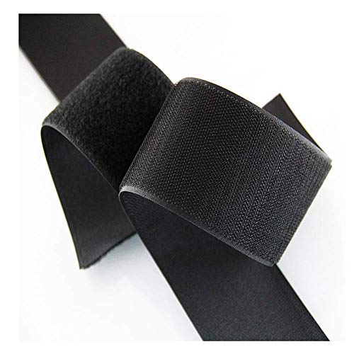 Sew On Hook And Loop Tape 3/4 Inch Width, Non-Adhesive Sticky Back, Sewing Fastening Tape Nylon Fabric Fastener Interlocking Tape Sewing Fasteners For Sewing Diy Crafts (Black, 16.4Ft) #TOP3